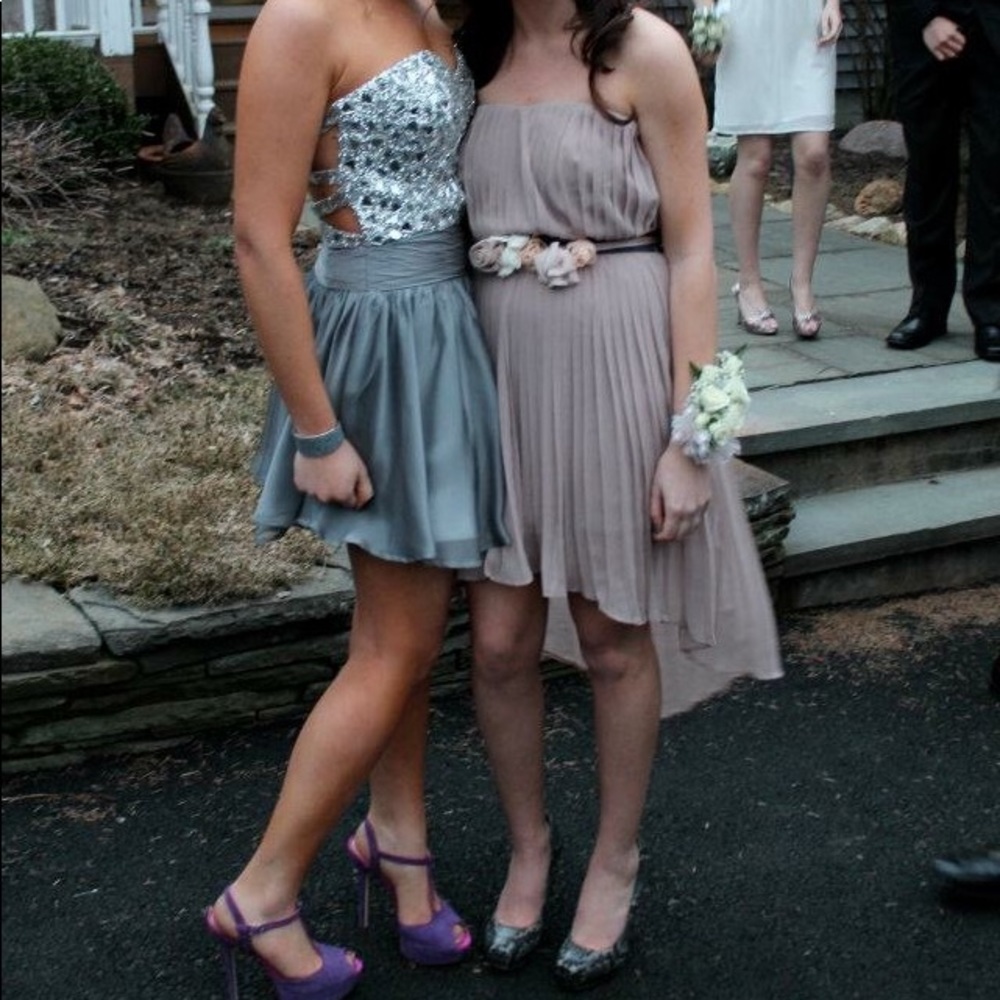 Mauve High-low Chiffon Dress